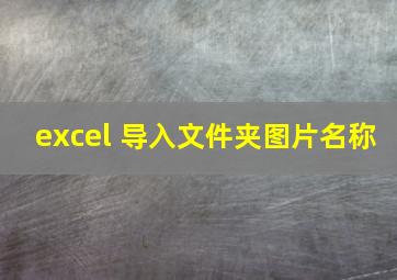 excel 导入文件夹图片名称